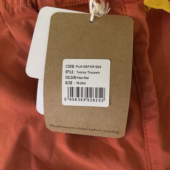 Frugi Organic Cotton Tommy Trousers Falun Red 18-24 Months $42 - Picture 9 of 9